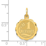 Load image into Gallery viewer, 14K Yellow Gold #1 Grandpa Disc Charm Pendant