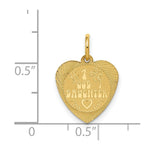 Load image into Gallery viewer, 14K Yellow Gold #1 Goddaughter Heart Disc Charm Pendant