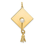 Load image into Gallery viewer, 14K Yellow Gold Graduation Cap with Freshwater Cultured Pearl Charm