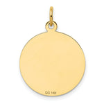 Load image into Gallery viewer, 14K Yellow Gold Confirmation Disc Charm Pendant