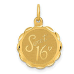 Load image into Gallery viewer, 14K Yellow Gold Sweet Sixteen Disc Charm Pendant