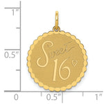 Load image into Gallery viewer, 14K Yellow Gold Sweet 16 Charm Pendant