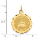 Load image into Gallery viewer, 14K Yellow Gold Happy Birthday Charm Pendant