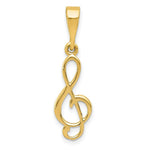Load image into Gallery viewer, 14K Yellow Gold Treble Clef Charm Pendant