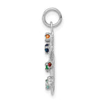 Load image into Gallery viewer, 14K White Gold Artist Palette with CZ Stones Charm