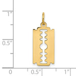 Load image into Gallery viewer, 14K Yellow Gold Polished Razor Blade Charm