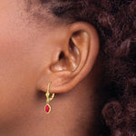 Load image into Gallery viewer, 14K 6x4 Oval Bezel JulYellow and Roseuby Leverback Earrings