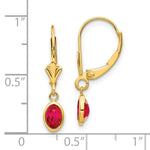 Load image into Gallery viewer, 14K 6x4 Oval Bezel JulYellow and Roseuby Leverback Earrings