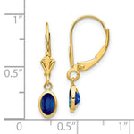 Load image into Gallery viewer, 14K 6x4 Oval Bezel September/Sapphire Leverback Earrings