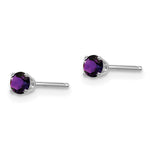 Load image into Gallery viewer, 14K White Gold 3mm Amethyst Stud Earrings 0.22-Carat tw