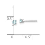 Load image into Gallery viewer, 14K White Gold 3mm Aquamarine Stud Earrings 0.2-Carat tw