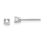 Load image into Gallery viewer, 14K White Gold 3mm White Topaz Stud Earrings 0.3-Carat tw