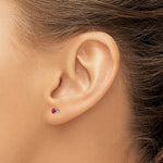 Load image into Gallery viewer, 14K White Gold 3mm Ruby Stud Earrings 0.34-Carat tw