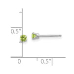 Load image into Gallery viewer, 14K White Gold 3mm Peridot Stud Earrings 0.24-Carat tw
