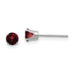 Load image into Gallery viewer, 14K White Gold 4mm Garnet Stud Earrings 0.66-Carat tw
