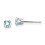 Load image into Gallery viewer, 14K White Gold 4mm Aquamarine Stud Earrings 0.5-Carat tw