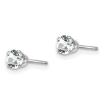 Load image into Gallery viewer, 14K White Gold 4mm White Topaz Stud Earrings 0.6-Carat tw