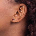 Load image into Gallery viewer, 14K White Gold 5mm Garnet Stud Earrings 1.16-Carat tw