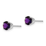 Load image into Gallery viewer, 14K White Gold 5mm Amethyst Stud Earrings -Carat tw