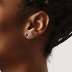 Load image into Gallery viewer, 14K White Gold 5mm Amethyst Stud Earrings -Carat tw