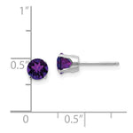 Load image into Gallery viewer, 14K White Gold 5mm Amethyst Stud Earrings -Carat tw