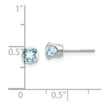 Load image into Gallery viewer, 14K White Gold 5mm Aquamarine Stud Earrings 1-Carat tw