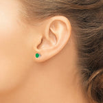 Load image into Gallery viewer, 14K White Gold 5mm Emerald Stud Earrings 1.06-Carat tw