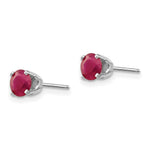 Load image into Gallery viewer, 14K White Gold 5mm Ruby Stud Earrings 1.4-Carat tw