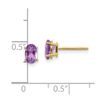 Load image into Gallery viewer, 14K Yellow Gold 6x4 Oval February/Amethyst Post Earrings, 4/5-Carat Gemweight