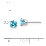 Load image into Gallery viewer, 14K White Gold 5mm Blue Topaz Stud Earrings 1.3-Carat tw