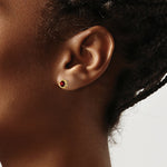 Load image into Gallery viewer, 14K Yellow Gold 5mm Bezel Garnet Stud Earrings, 1.26-Carat Gemweight