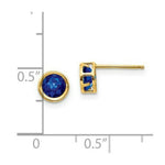 Load image into Gallery viewer, 14K Yellow Gold 5mm Bezel Sapphire Stud Earrings 1.4-Carat tw