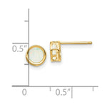 Load image into Gallery viewer, 14K Yellow Gold 5mm Bezel Opal Stud Earrings 0.6-Carat tw