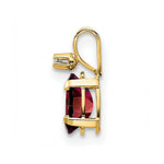 Load image into Gallery viewer, 14K Yellow Gold Diamond & 0.68-Carat Oval Garnet Birthstone Pendant