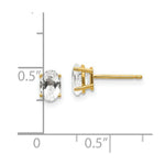 Load image into Gallery viewer, 14K Yellow Gold 6x4 Oval April White Zircon Post Earrings 1.1-Carat tw