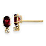 Load image into Gallery viewer, 14K Yellow Gold Diamond & Garnet Birthstone Earrings