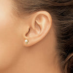 Load image into Gallery viewer, 14K Yellow Gold Diamond & Freshwater Cultured Pearl Birthstone Earrings