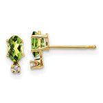 Load image into Gallery viewer, 14K Yellow Gold Diamond & Peridot Birthstone Earrings