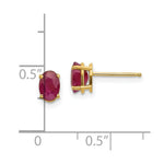 Load image into Gallery viewer, 14K Yellow Gold 6x4 Oval July Ruby Post Earrings 1.26-Carat tw