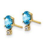 Load image into Gallery viewer, 14K Yellow Gold Diamond & Blue Topaz Birthstone Earrings