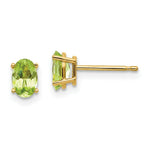 Load image into Gallery viewer, 14K Yellow Gold 6x4 Oval August Peridot Post Earrings 0.9-Carat tw