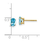 Load image into Gallery viewer, 14K Yellow Gold 6x4 Oval December Blue Topaz Post Earrings 1.14-Carat tw