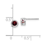 Load image into Gallery viewer, 14K White Gold 4mm Oval Bezel January/Garnet Post Earrings
