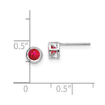 Load image into Gallery viewer, 14k White Gold 4mm July Ruby Earrings, 3/4-Carat Gemweight