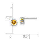Load image into Gallery viewer, 14k White Gold November 4mm Citrine Earrings, 1/2-Carat Gemweight