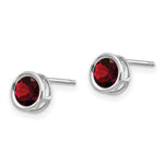 Load image into Gallery viewer, 14k White Gold 5mm Bezel Garnet Stud Earrings, 1.26-Carat Gemweight