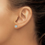 Load image into Gallery viewer, 14k White Gold 5mm Bezel Aquamarine Stud Earrings, 1-Carat Gemweight