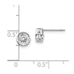 Load image into Gallery viewer, 14k White Gold 5mm Bezel White Topaz Stud Earrings, 1.2-Carat Gemweight