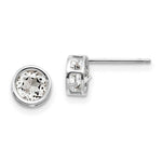 Load image into Gallery viewer, 14k White Gold 5mm Bezel White Topaz Stud Earrings, 1.2-Carat Gemweight