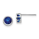 Load image into Gallery viewer, 14k White Gold 5mm Bezel Sapphire Stud Earrings, 1.4-Carat Gemweight